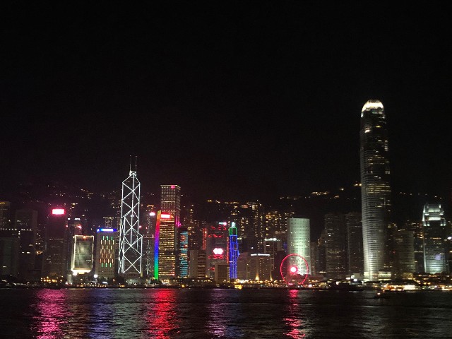 夜色下的美丽，从尖沙咀隔岸眺望香港岛。